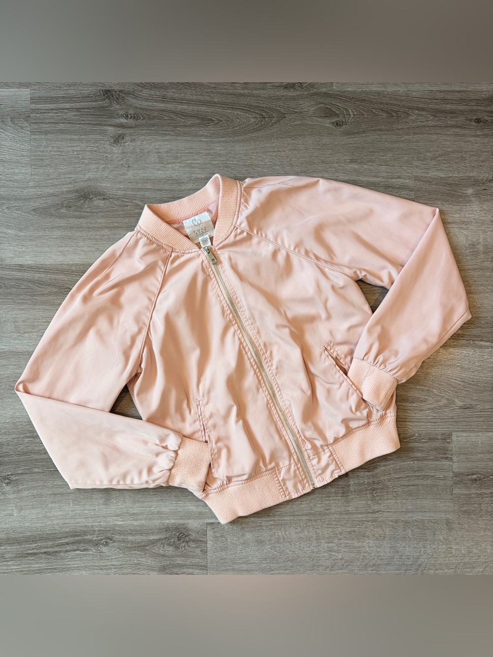 Full Tilt pink zip up bomber jacket